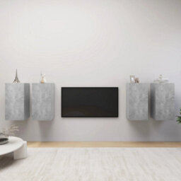 Berkfield Tv Cabinets 4 Pcs Concrete Grey 30.5X30X60 Cm Engineered Wood - thumbnail 1