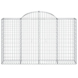 Berkfield Durable Arched Gabion Baskets 7 Pcs 200X50X120/140 Cm Galvanised Iron - thumbnail 4