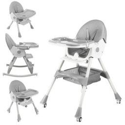 3In1 Grey Baby High Chair Adjustable Height High Chair Baby Dining Chair/rocking - thumbnail 3
