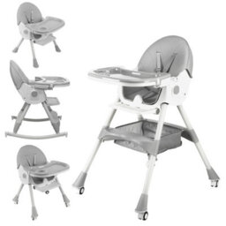 3In1 Grey Baby High Chair Adjustable Height High Chair Baby Dining Chair/rocking - thumbnail 4