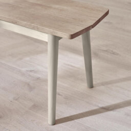 Furniturebox Uk Lynton Whitewashed & Grey Solid Wood Large Dining Bench - thumbnail 6