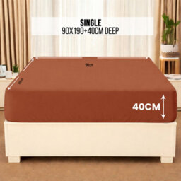 Aspire Homeware Rust Fitted Sheet 40 Cm Extra Deep Pocket Hypoallergenic Bed Sheet Microfiber (L)190Cm X (W)90Cm, Single - thumbnail 7