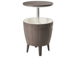 Wyld And Coco Garden Cool Bar Taupe 48Cm Round Table With Built-In Cooler And Height Adjustment - thumbnail 3