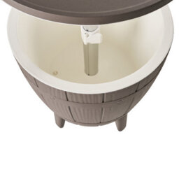 Wyld And Coco Garden Cool Bar Taupe 48Cm Round Table With Built-In Cooler And Height Adjustment - thumbnail 5