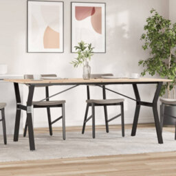 Walplus Dining Table Y-Frame 180X90X75 Cm Solid Wood Pine And Steel - thumbnail 1