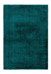 Teal Plain Modern Luxurious Shaggy Machine Made Rug For Living Room And Bedroom-80Cm X 150Cm - thumbnail 2