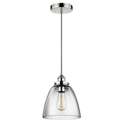 Elegant 1 Bulb Ceiling Pendant Light In Highly Polished Nickel Finish For Modern Interiors - image 1