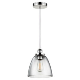 Elegant 1 Bulb Ceiling Pendant Light In Highly Polished Nickel Finish For Modern Interiors - thumbnail 1