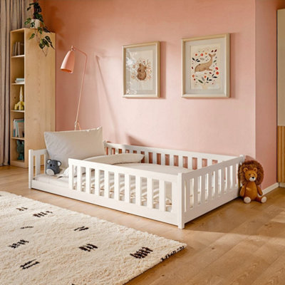 Arten Otis White 120 X 200Cm Eu Small Double Bed With Guardrails - Foam Bonnell Mattress Included - image 1