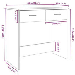 Berkfield Desk Grey Sonoma 80X40X75 Cm Engineered Wood - thumbnail 7