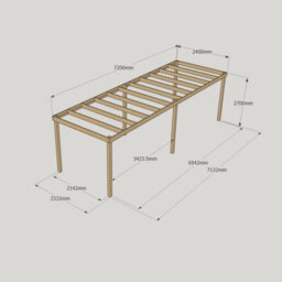 Rutland County Garden Furniture Garden Pergola 6 Posts - Wood - L240 X W720 X H270 Cm - Light Green - thumbnail 6