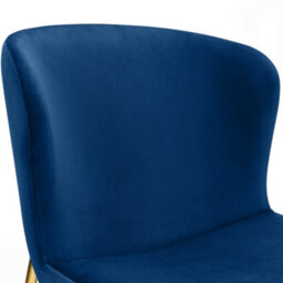 Julian Bowen Pair Of  Harper Blue Velvet Dining Chairs, Upholstered, Set Of 2, Gold Metal Legs, Height: 82 X Width: 49 X Depth: 60Cm - thumbnail 6