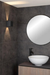 Lucide Axi Modern Square Up Down Wall Spotlight Bathroom - Led - 2X3,5W 2700K - Ip54 - Black - thumbnail 3