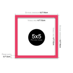 5X5 Bright Pink Picture Frame (12.7 X 12.7Cm) Poster, Photo, Artwork, Gallery Wall Or Print - thumbnail 3
