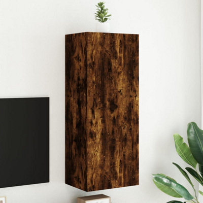 Walplus Tv Wall Cabinet Smoked Oak 40.5X30X102 Cm Engineered Wood - image 1