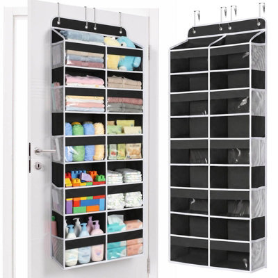 Amorly Black Over Door Hanging Organiser,5 Tier 10 Compartments, 80Lbs Heavy Duty Storage With Clear Window For Closet,pantry&bathroom - image 1