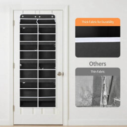 Amorly Black Over Door Hanging Organiser,5 Tier 10 Compartments, 80Lbs Heavy Duty Storage With Clear Window For Closet,pantry&bathroom - thumbnail 3