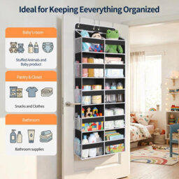 Amorly Black Over Door Hanging Organiser,5 Tier 10 Compartments, 80Lbs Heavy Duty Storage With Clear Window For Closet,pantry&bathroom - thumbnail 6