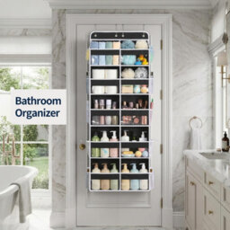 Amorly Black Over Door Hanging Organiser,5 Tier 10 Compartments, 80Lbs Heavy Duty Storage With Clear Window For Closet,pantry&bathroom - thumbnail 8