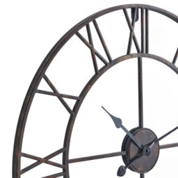 Wyld Haus Minimalist Bronze Metal Open Frame Wall Clock With Roman Numerals - thumbnail 3