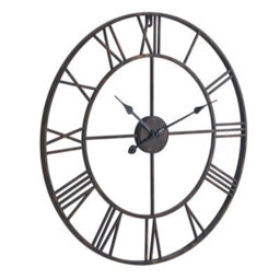 Wyld Haus Minimalist Bronze Metal Open Frame Wall Clock With Roman Numerals - thumbnail 2