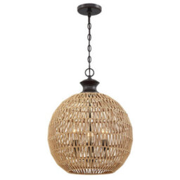 Luminosa Lighting Elstead Quoizel Casablanca Spherical Pendant Ceiling Light Classic Palladian Bronze 3X E27