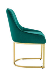 Hygrad Built to Survive Set Of 2 Velvet Dining Chairs Luxury Padded Dining Room Chairs Armless Gold Legs - Green - thumbnail 4