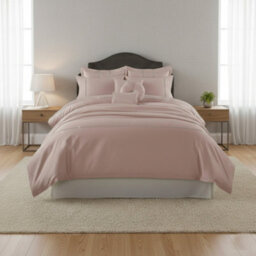 Luxury Embroidered Duvet Cover Set Bedding With Matching Accessories Coral