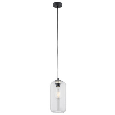 Luminosa Lighting Luminosa Kalimera Dome Pendant Ceiling Light Transparent, Black Matt - image 1