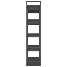 Vidaxl Book Cabinet/room Divider Grey 80X35X160 Cm Solid Wood Book Cabinets - thumbnail 6