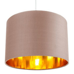 Happy Homewares Contemporary Taupe Cotton 12 Table/pendant Lamp Shade With Shiny Copper Inner - thumbnail 4