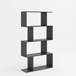 Wood Bookcase Bookshelf S Shape 4 Tier Shelves Free Shelving Storage Home Unit - thumbnail 5