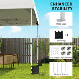 Outsunny 3X3 M Pop Up Gazebo W/ Wheels, One-Touch Party Tent, White - thumbnail 7