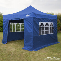 Sealey Dellonda Premium Side Walls Doors Windows For Gazebo Marquee Fits 2 X 2M - Blue - thumbnail 5