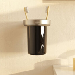 Cosmic Toothbrush Holder, Brushed Stainless Steel, Architect S+ Collection - thumbnail 2
