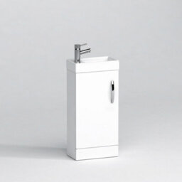 Royal Bathrooms Como 400mm Floor Standing Vanity Unit Gloss White - 1 Door Basin Unit - thumbnail 5