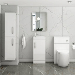 Royal Bathrooms Como 400mm Floor Standing Vanity Unit Gloss White - 1 Door Basin Unit - thumbnail 4