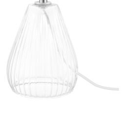 Cylinder Gloss Green & Clear Glass Fabric Led Table Lamp - thumbnail 6