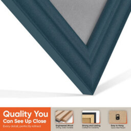 "AK Frames 25X17"" Navy Blue Classic Vinyl Record Frame With Mid Grey Mount For 12 Inch Lp Cover & Disc - Overlapped Design" - thumbnail 3