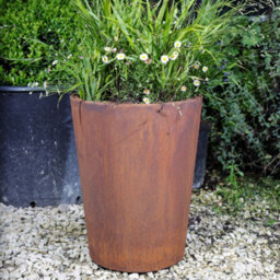 London Stone Corten Steel Tapered Cylinder Planter - W 400 X H 500 X D 300mm - thumbnail 2