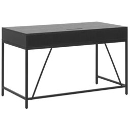 Beliani Desk Black Wood-Effect Top With Light Wood Drawers, Metal Base, 120 X 60 Cm Minimalist Industrial Design - thumbnail 8