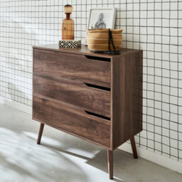 Sweeek - 3-Drawer Chest With Walnut Wood Effect Walnut Wood-Effect 80X40X80 Cm - Nepal - thumbnail 5