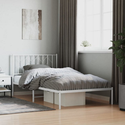 Berkfield Metal Bed Frame Without Mattress With Headboard White 107X203Cm - image 1