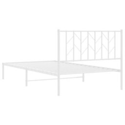 Berkfield Metal Bed Frame Without Mattress With Headboard White 107X203Cm - thumbnail 7