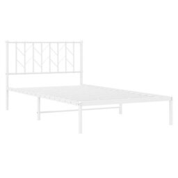 Berkfield Metal Bed Frame Without Mattress With Headboard White 107X203Cm - thumbnail 4