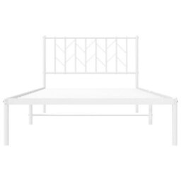 Berkfield Metal Bed Frame Without Mattress With Headboard White 107X203Cm - thumbnail 5