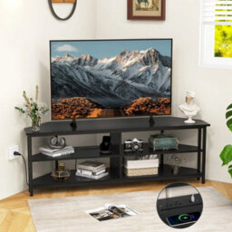 Corner Tv Stand, Space Saving Tv Cabinet For Living Room Bedroom - thumbnail 5