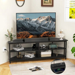 Corner Tv Stand, Space Saving Tv Cabinet For Living Room Bedroom - thumbnail 4