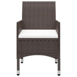 Berkfield 9 Piece Garden Dining Set Poly Rattan And Tempered Glass Brown - thumbnail 5
