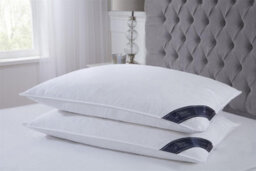 "Littens Pair Emperor Size Duck Feather & Down Pillows, Cotton 50Cm X 100Cm (20"" X 40"")" - thumbnail 1